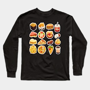 #10 Cute happy food sticker pack Long Sleeve T-Shirt